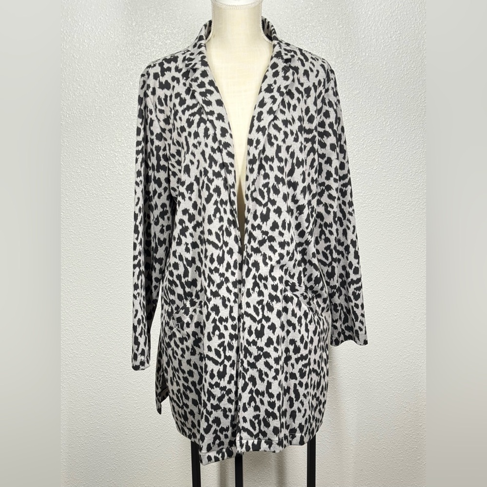 Maurices Animal Printer Open Front Cardigan XL Longline Blazer